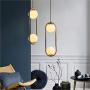 Modo Lighting Pendant Light Industrial Fixture, 2-Light Frosted Glass Globe Shade Golden Island Kitchen Dining Room Ceiling Lamp