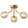 Sputnik Chandelier Ceiling Mounted Light Fixtures Modern Cognac Glass Globe G9 Bulb Lamp (Gold, 3-Light)