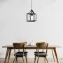 1-Light Black Farmhouse Pendant Light Mini Industrial Cage Chandelier Metal Hanging Light Fixture for Dinning Room Kitchen Bedroom Foyer (Hardwired)