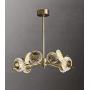 APBEAM Gold Pendant Light with Glass Shade Brass Chandelier Modern Light Fixture for Living Room Dining Room 8 Lights