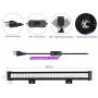 FAISHILAN 2 Pack UV LED Black Light, 24W Blacklight Bar with 5Ft US Plug & Switch, Glow in The Dark Party Supplies for Stage Lighting, Halloween, Body Paint, Fluorescent Poster