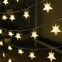 Mankinlu Star String Lights 50 LED 25 ft Waterproof Christmas Fairy Lights 8 Modes Star Twinkle Fairy Lights Battery Operated with Remote Control for Party Bedroom Kids Tent Christmas Decor Warm White