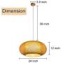 Bamboo Lantern Pendant Lamp, Retro Japanese Style E27 Chandelier Hanging Light Ceiling Lighting Fixture for Living Room Bedroom Restaurant Cafe Teahouse Bar Dining Room Club