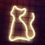 JYWJ Cat Warm White Neon Sign,USB or 3-AA Battery Powered Neon Light,LED Lights Table Decoration,Girls Bedroom Wall Décor,Kids Birthday Gift,Wedding Party Supplies Business Gifts Neon Signs