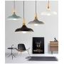 STGLIGHTING 3-Lights Dimmable Track Mount Pendant Light Macaron Black Metal Lamp Shade Wood Handle Instant on Halo Track Pendant Lamp Fixtures for Restaurant Cafe Shop