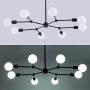 HAHZT Black Sputnik Chandelier 8 Lights Industrial Pendant Lighting Modern Sputnik Chandelier for Dining Room Kitchen Living Room Bedroom(Not Including Bulb)