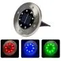 N-HEART 4 Pack Solar Ground Lights 8 LED In-Ground Outdoor Disk Lights,Auto Smart Sensor On/Off Waterproof,Energy Saving Lighting,for Landscape Pathway,Patio,Garden,Yard,Walkway,Lawn,Colorful