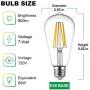 3-Pack Dusk to Dawn LED Light Bulbs, ST64 7W(60Watt Equivalent), Automatic On/Off Warm White 2700K Smart Sensor Bulbs, E26 Medium Base, 800LM, Outdoor for Porch Garage Yard Patio Garden