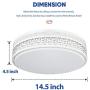 FaithSail 14 inch LED Ceiling Light Fixtures, 50W 5500 Lumens LED Flush Mount, Dimmable, 4000K, Round LED Ceiling Light for Bedroom, Living Room, Kitchen, White Metal Decor Finish