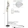 WOXXX Industrial Black Floor Lamp with 4 Brush Gold Finish Leaf Shade, Modern Tree Floor Lamps for Living Room Bedrooms Reading Standing Lamp Living Room Lamps Farmhouse Tall Lamp (4 Bulbs Included)
