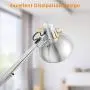 LEPOWER Metal Floor Lamp, Adjustable Architect Swing Arm Standing Lamp with Heavy Duty Base, Eye-Caring Reading/Drawing Lamp with On/Off Switch for Living Room, Bedroom, Study Room, Office (Silver)