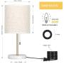 HAITRAL Bedside Table Lamp - Small Nightstand Lamp with Marble Base, Lamp for Bedroom, Office, Girls Room - Gold