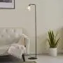 Black Floor Lamp, Contemporary Standing Lamp with Hanging Bubble Glass Lamp Shade, Industrial Light for Living Room Bedroom Farmhouse Black Floor Lamp, Contemporary Standing Lamp with Hanging Bubble Glass Lamp Shade, Industrial Light for Living Room Bedroom Farmhouse