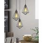 Zeyu 3-Light Cluster Pendant Light, Industrial Chandelier Hanging Light for Kitchen Dining Room, Oil Rubbed Bronze Finish with Metal Cage Shade, ZY04-3 ORB