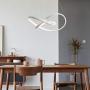 CHYING LED Pendant Lighting, Modern Chic Irregular Ring Chandelier 44W 3080LM Warm White 3000K 59 inch Adjustable Hanging Ceiling Lamp Fixture for Bedroom Dining Room Living Room