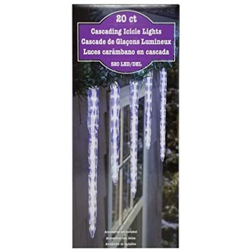 Cascading 520 LED Icicle Lights 20 Ct