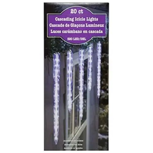 Cascading 520 LED Icicle Lights 20 Ct