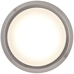 Hamilton Hills New Round Flush Mount Thin Ceiling Light |  LED Disc Shaped Thinnest Round Dimmable Lighting Fixture Direct Wire Lights No Drywall Work Required 3000K Bright White 16'' Brushed Nickel