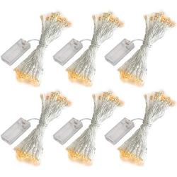 SUPBEC 6 Pcs Battery Operated Fairy String Lights-10ft/3m 30 LEDs Mini Bulb, Super Bright Starry Light for Gift Wedding Party Bedroom Home Christmas Decoration Crafts (Warm White)