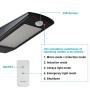 Outdoor Solar LED Wall Light IP65 Waterproof Area Security Night Lighting Wireless Dusk to Dawn Motion Sensor Lamp Remote Controlled 4 Working Modes for Garden, Fence, Patio, Yard, 900LM 6000K
