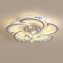 LAKIQ Modern LED Ceiling Light Flush Mount Chandelier Light Fixture Acrylic Crystal Flower Shape Close to Ceiling Lamp for Living Room Bedroom Dining Room(17.7’’, White Light)