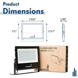 Hyperikon 300W LED Flood Light, (1250 Watt Equivalent), 5000K, 100-277v, ETL, DLC