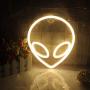Wanxing Alien Neon Signs LED Neon Wall Sign Warm Neon Lights for Bedroom Kids Room Hotel Shop Restaurant Game Office Wall Art Decoration Sign Party Supply Gift (Yellow)
