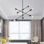 Ganeed Sputnik Chandelier,6 Lights Modern Pendant Light,Industrial Vintage Black Flush Mount Ceiling Light Fixtures for Dining Room Kitchen Island Bedroom