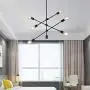 Ganeed Sputnik Chandelier,6 Lights Modern Pendant Light,Industrial Vintage Black Flush Mount Ceiling Light Fixtures for Dining Room Kitchen Island Bedroom