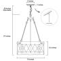 Chandeliers for Dining Rooms,5-Lights 19 Farmhouse Chandelier,Hemp Rope Wood Chandelier with Clear Glass Shade