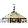 LITFAD Rustic Style Hanging Pendant Lighting in Tiffany Stained Glass LED Ceiling Hanging Light Chandelier for Kitchen Island Dining Room Restaurant Bar - 18'' (45 cm)