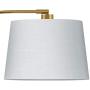 Oneach Modern Floor Lamp for Living Rooms LED Contemporary Arc Standing Lamps for Bedrooms Accent Tall Pole Gold Light for Reading with Hanging Lamp Shade Antique Brass