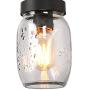 LOG BARN Rustic Mason Jar Lights, Farmhouse Chandelier Metal Finish with Glass Shades, Linear Hanging Pendant for Kitchen Island, Dining Room