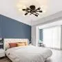 Modern 6 Lights Chandelier, Semi Flush Mount Ceiling Light Fixture Black , Metal Ceiling lamp for Living Room Bedroom Farmhouse Dining Room Modern 6 Lights Chandelier, Semi Flush Mount Ceiling Light Fixture Black , Metal Ceiling lamp for Living Room Bedroom Farmhouse Dining Room