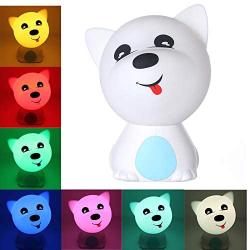 Puppy Dog Night Light for Kids, Baby - Childrens Nursery Lamp with Multicolor Touch - Cool Decorative Bedroom Accessory