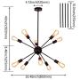Sputnik Chandeliers 10 Lights Black Light Fixture Modern Pendant Lighting Industrial Ceiling Light for Dining Room Kitchen Island Bedroom Hallway