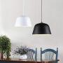LAKIQ Modern Pendant Light Dome Shade Single Hanging Pendant Lamp Kitchen Island Lighting for Dining Room Living Room Bedroom (9.84,Black)