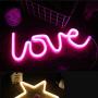 MorTime Love Neon Signs, LED Neon Light for Party Supplies, Girls Room Decoration Accessory, Table Decoration, Children Kids Gifts (Pink Love)