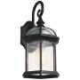 W111A Outdoor Light Fixtures Wall Mount,Medium Wall Lantern,Metal Black Finish with Clear Glass Shade,1-Light(7.6x7.8x15.3'')