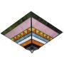 LITFAD Innovative Ceiling Lamp Two Lights Glass Shade with Artful Pattern Tiffany Flush Mount Ceiling Light Pendant Light for Coffee Shop Restaurant Dining Room Hotel