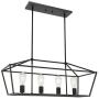 BONLICHT Kitchen Island Lighting 4 Lights in Matte Black Finish Farmhouse Chandelier Industrial Pendant Hanging Light Fixture for Dining Room Living Room Foyer