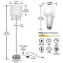 61'' Crystal Floor Lamp LED Standing Lamp Linen Shade Elegant Design Floor Light Tall Upright lamp with LED Bulb for Living Room, Bedroom, Office and Reading(Chrome) 61'' Crystal Floor Lamp LED Standing Lamp Linen Shade Elegant Design Floor Light Tall Upright lamp with LED Bulb for Living Room, Bedroom, Office and Reading(Chrome)