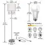 61'' Crystal Floor Lamp LED Standing Lamp Linen Shade Elegant Design Floor Light Tall Upright lamp with LED Bulb for Living Room, Bedroom, Office and Reading(Chrome)