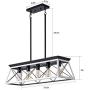 XIPUDA 5-Light Linear Pendant Light Fixture Kitchen Island Lighting Industrial Metal Farmhouse Chandeliers for Dinning Room Living Room