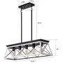 XIPUDA 5-Light Linear Pendant Light Fixture Kitchen Island Lighting Industrial Metal Farmhouse Chandeliers for Dinning Room Living Room