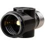 Onite E26 to 2 Outlet Light Socket Splitter Adapter Black, 2-Pack