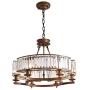 Siljoy Luxury Round Crystal Chandelier Modern LED Dimmable 6-Lights Pendant Lighting Vintage Flush Mount Ceiling Fixture for Dining Room Kitchen Entryway, Dia 25.6'', Brown