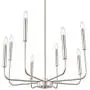 Wellmet 8-Light Modern Chandelier for Dining, Living Room, Bedroom and Kitchen Island Lighting, Contemporary Champagne Silver Hanging Pendant Ceiling Lights Fixture,26 inches Dia
