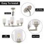 VINLUZ 5-Light Modern Chandeliers Dining Room Lighting Fixtures Brushed Nickel Finished with Clear Glass Shade Contemporary Hanging Pendant Light for Living Room Kitchen Island Bedrooms