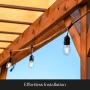 Brightech Ambience Pro - Waterproof LED Outdoor String Lights - Hanging, Dimmable 2w Vintage Edison Bulbs - 24 Ft Commercial Grade Patio Lights Create Cafe Ambience In Your Backyard - black